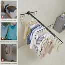 BESy Tri-Fold Foldable Clothes Drying Rack Retractable Hanging Collapsible Dryer Hanger Racks for Laundry Balcony Bathroom Space Saver Outdoor Indoor 20 Clips Aluminum Alloy Wall Mounted Matte Black by CozyNest Decor