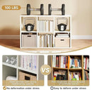 6 Cube Storage Organizer, Black Bookshelf with Storage, 2 Tier Storage Cubes,Freestanding Storage Organizer with Shelves for Living Room, Study by CozyNest Decor