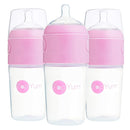 PopYum 9 oz Pink Anti-Colic Formula Making/Mixing/Dispenser Baby Bottles, 3-Pack with