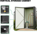 Patiowell 22 Cuft Outdoor Storage Cabinet, Metal Storage Shed with Lockable Door, Indoor Outdoor Vertical Waterproof Tool Shed Without Adjustable Shelves for Patio Garden Backyard, Black by GreenHaven Gardens