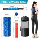 5 in 1 Foam Roller Set for Deep Tissue Muscle Massage, High Density Trigger Point Fitness Patented Exercise Foam Roller, Massage Roller, Massage Ball, Resistance Band, for Whole Body by CozyNest Decor