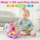 3-in-1 Musical Puppy Toys for 1 Year Old Girl Gift, Educational Baby Toy 6-12-18 Month, 1st Birthday Gift for 1 Year Old Girl Boy, First Bilingual Present for 7 8 9 10 Month Infant (Pink) by TinyTreasures Baby Boutique