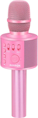 BONAOK Wireless Bluetooth Karaoke Microphone,3-in-1 Portable Handheld Karaoke Mic Speaker Machine Home Party Birthday for All Smartphones Q37 (P-Ink) by TinyTreasures Baby Boutique