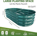 Galvanized Metal Raised Garden Bed 4x2x1ft Large Raised Planter 1Pack Outdoor Blue Planter Box with Rubber Stripe and Safety Gloves for Vegetables, Fruits, Flowers by GreenHaven Gardens