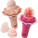 Moonkie Baby Fruit Feeder, BPA Free Silicone Food Feeder for Infant Self Feeding, Mesh Feeder with Two Pouches, Baby Shower Gifts 4 Months+, 2 Pack by TinyTreasures Baby Boutique