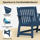Ciokea 46" Heavy Duty Outdoor Bench Set of 2, HDPE Weatherproof Garden Bench, 2-Person Memorial Benches with 660 Lbs, Waterproof Patio Porch Benches for Outside Business Office Backyard, Navy Blue by GreenHaven Gardens