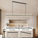 Crystal Black Rectangular Chandelier Light Fixture,72 in Large Dining Room Chandelier Over Table,Modern Chandeliers for Living Room,Arcachon Chandeliers,Kitchen Island,Includes 80xG4 Bulbs by CozyNest Decor