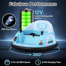 GLACER 12V Bumper Car, Electric Kids Bumper Car w/Parental Remote, 3-Speed, 360°Spin, Music, LED Light, Battery Ride on Bumper Car w/Dual Joysticks, Baby Bumper Car for Toddlers 18 Months+ (Blue) by TinyTreasures Baby Boutique