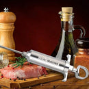 Grill Beast - 304 Stainless Steel Meat Injector Kit with 2-oz Large Capacity Barrel and 3 Professional Marinade Needles by GreenHaven Gardens