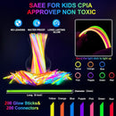 282 PCS Glow in the Dark Party Supplies, 18 Foam Sticks, 18 LED Glasses, 200 Glow Sticks, 30 Finger Lights, 8 Bunny Ear Headband and 8 LED Cat Ear Headband for Wedding,Birthday,Concert,New Year by TinyTreasures Baby Boutique