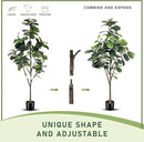 Faux Fiddle Leaf Fig Tree 7ft - Artificial Ficus Lyrata Plant in Pot - Fake Fig Tree for Indoor Modern Home House Office by CozyNest Decor