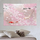 Houselerax Japanese Koi Fish Tapestry, Cherry Blossoms Asian Oriental Pink Flower Branch Koi Fish Carp Tapestries Wall Hanging for Bedroom Living Room Office Decor 90"x60" by CozyNest Decor