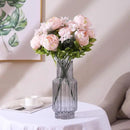 Duovlo Springs Flowers Artificial Silk Peony Bouquets Wedding Home Decoration,Pack of 1 (Spring Pure Pink) by CozyNest Decor