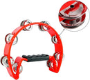EastRock Tambourine Metal Jingles Hand Held Percussion Half Moon Tambourine for Kids, Adults, KTV, Party Red by TinyTreasures Baby Boutique