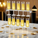Tosnail 2-Tier Champagne Flute Glass Holder Stand, 10 Slots Champagne Flute Tabletop Stemware Hanging Display Rack for Party, Fits Up to 9 Inch Glasses by CozyNest Decor