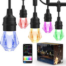 XMCOSY+ Smart Outdoor String Lights - 123ft RGBCWIC Patio Lights with 40 Color Changing Bulbs, LED String Light for Outside Backyard Bistro Party, APP WiFi Control, Work with Alexa, IP65 Waterproof by GreenHaven Gardens