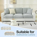 Couch Cushion Covers Individual Large Super Stretch Chenille (Softer Version) Sofa Cushion Covers, Couch Seat Covers Couch Slipcovers Furniture Protector (3 Piece, Light Grey) by CozyNest Decor