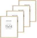 HAUS AND HUES Beige Oak Wood 11x14 Picture Frame, Set of 4, Natural Finish by CozyNest Decor