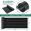 Land Guard 6ft x 300ft Weed Barrier Fabric Heavy Dusty, Ground Cover, Weed Mat, Woven Landscape Fabric for Garden, Lawn and Outdoor Project