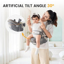 Baby Carrier with Hip Seat Adjustable Strap Huge Storage 4-in-1Toddler Carrier Enhanced Lumbar Support Ergonomic Baby Hip Carrier for Newborns & Toddlers Gray by TinyTreasures Baby Boutique