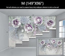 WFBHUA-Purple Rose Floral 3D Wallpaper Mural Modern Flower Leaf Wallpaper for Bedroom Wall Murals Decoration(Not Peel and Stick) by CozyNest Decor