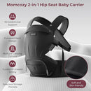Momcozy Baby Carrier with Hip Seat, 2-in-1 Forward-Facing Carry for Active Babies, Detachable Hands-Free Infant Carrier up to 44lbs, All Seasons Toddler Carrier Fits Waist Sizes up to 45 Inches, Black by TinyTreasures Baby Boutique