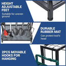 Garden Tool Organizer, Yard Tools Rack Holds 55 Long-Handled Tools/Rakes/Brooms for Garage Organization and Storage, Shed, Outdoor, Lawn, Heavy-Duty Steel, Black, Easy Assembly by GreenHaven Gardens