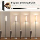 Floor Lamp for Living Room,Dimmable Floor Lamp with LED Bulb,Modern Standing Lamp with Marble Base,Tall Standing Lamps for Living Room,Bedroom,Office,Reading and Nursery(Black) by CozyNest Decor