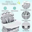 HONEY JOY 8 in 1 Baby High Chair, Convertible Highchair for Babies and Toddlers/Table and Chair Set/Building Block Table/Booster Seat/Stool/Toddler Chair with Safety Harness (Wave Gray) by TinyTreasures Baby Boutique