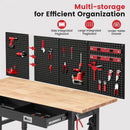 Workbench for Garage 60 x 22 Inch Adjustable Height Work Table with Drawers Heavy Duty Rubberwood Tabletop Work Bench with Pegboard, Power Outlets for Office Home Commercial by GreenHaven Gardens