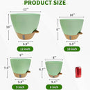 12/10/9/8 inch Self Watering Pots with Visual Water Window, Extra Large Self Watering Plant Pot with Drainage Holes and Saucers, Green Flower Pots for Indoor Plants by GreenHaven Gardens