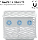 dedoot 2 Pack Pen Holder, 3.45x2.3x2.6inch Magnetic Basket Locker Organizer Metal Mesh Pencil Memo Holder for Whiteboard, Fridge, Desk, Offices,White by CozyNest Decor