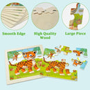 Wooden Puzzles for Toddlers 2-4, 9 Pieces Animal Jigsaw Puzzles for Kids Ages 3-5, Preschool Learning Activities, Learning & Educational Toys, Gifts for Boys, Girls by TinyTreasures Baby Boutique