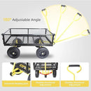 Heavy Duty 480 Lbs Capacity Mesh Steel Garden Cart Folding Utility Wagon with Removable Sides (Black+Yellow) by GreenHaven Gardens