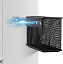 Wire Mesh Storage Baskets Organizer Set of 2 Black Magnetic Basket with 5 Strong Magnets Magnetic Organizer Holder for Refrigerator Locker Whiteboard Office, 6.29'' × 2.28'' × 3.54'' by CozyNest Decor