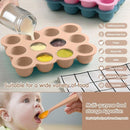 Baby Food Storage 12 x 1.5OZ Silicone Freezer Tray with Lid, Food Grade Silicone Containers for Purees & Vegetables Light Brown by TinyTreasures Baby Boutique