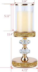 Candle Holder, Pillar Candle Holders, Crystal Candlesticks Holder for Wedding, Parties, Events, Chirstmas,Home Decor, Table Centerpieces CH028D (M) by CozyNest Decor