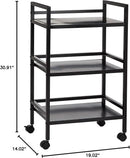 Amazon Basics 3-Tier Metal Rolling Cart, Black by CozyNest Decor