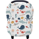 Carseat Cover Boy and Girls - Multi-use Nursing Car Seat Canopy Cover for Breastfeeding, Infant Stroller Cover, High Chair Cover (Cute Fish) by TinyTreasures Baby Boutique
