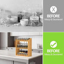Bamboo Spice Rack Organizer, 3 Tier Spice Jars Shelf for Kitchen Countertop or Wall Mounting by CozyNest Decor