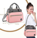 Crossbody Small Diaper Bag, Cute Mini Baby Diaper Tote Bags with Insulated Pockets for Traveling Outdoor Parent, Pink & Gray by TinyTreasures Baby Boutique
