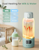 Extended Battery Life Portable Bottle Warmer - Dual Heating Modes for Breast Milk & Water, 17 Ounces, Fast Heating, Ideal for Travel, Outdoor, Baby Shower, Green by TinyTreasures Baby Boutique