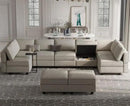 Belffin Modular Sectional Sofa with Ottomans Velvet Reversible Chaise Sleeper Bed Storage Seat Grey…, MD-S-1 by CozyNest Decor