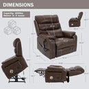 Power Lift Recliner Chair for Adults Elderly Lay Flat Leather Recliners with Massage Heating, Extended Footrest, Wireless Charging Device, USB Ports, Cup Holder, Lumbar Pillow, Up to 400LBS by CozyNest Decor