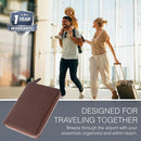 Full Grain Leather Family Passport Holder for 2-4 Passports - RFID Passport Holder and Travel Document Organizer - Large Leather Travel Wallet for Couples and Families - Brown by TinyTreasures Baby Boutique