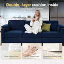 Modular Sectional Sofa Couch for Living Room Velvet Cloud Couches Oversized U Shaped Convertible Sleeper Sofa Chaise Detachable Armrest Cushion Cup Holder (Blue, 8 Seats) by CozyNest Decor
