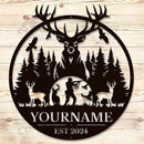 Personalized Metal Signs - Custom Shed Wall Decor, Black Deer Metal Art, Home Sign Plaques, Outdoor Decorative Signage (Style C) by CozyNest Decor