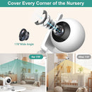 6" Baby Monitor with 2 Cameras 4000mAh Battery Upgrade Split Screen Video Baby Monitor No WiFi Remote Pan-Tilt-Zoom Auto-Night Vision 150 Languages ECO Mode 2-Way Talk 1000FT (Ideal Condition) by TinyTreasures Baby Boutique