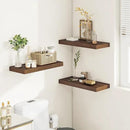 Wide Floating Shelves for Wall 12 Inch Deep, 24" X 12" X 2" Floating Shelf, 2 Inch Thick Shelf for Bathroom Bedroom Kitchen Book Room, Heavy Duty 55lbs Shelves for Farmhouse Decor Set of 2, Walnut by CozyNest Decor