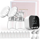 Lulia Double Electric Breast Pump, Breastfeeding Pump 4 Modes & 9 Levels, Low Noise, Anti-Backflow & LED Display, BPA Free, Portable Breast Pumps with 10 Breastmilk Storage Bags and 24mm Flange by TinyTreasures Baby Boutique